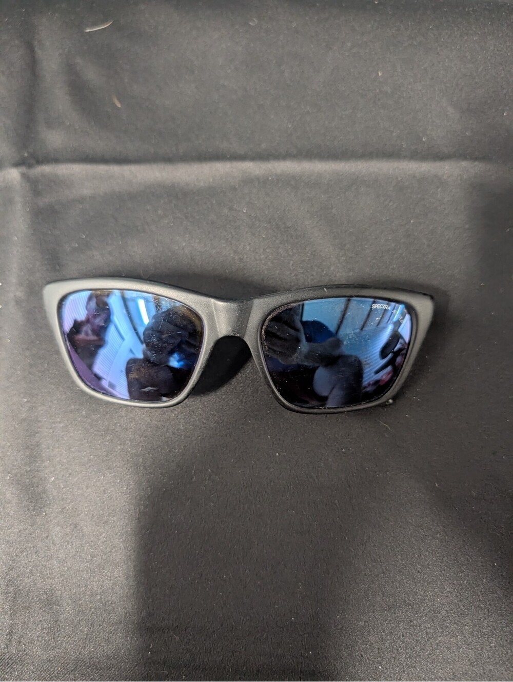 Vintage Bolle 527 Acrylex Sunglasses Matte Black Blue Mirror Spectra France 90s